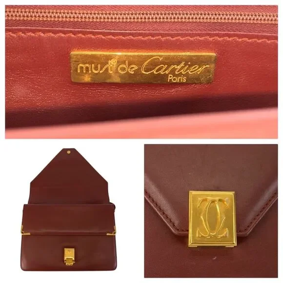Cartier Vintage Must Line Leather Shoulder Bag - Picture 3 of 10